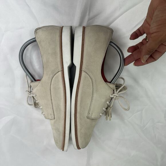 Coach Zinnia Nubuck Leather Tassel Loafer Oxford Flat Shoe Light Sand, size 9.5B - Picture 6 of 9